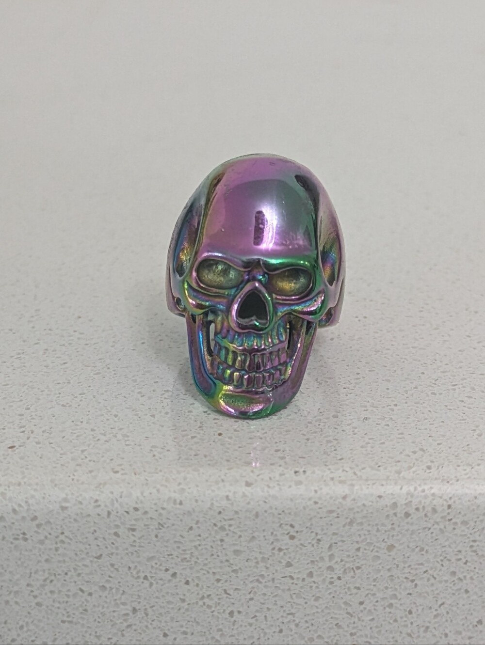 Psychedelic Skull Ring, Sz 8.5
